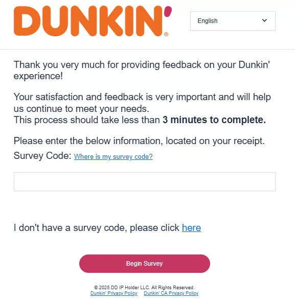 How to Take the DunkinRunsOnYou Survey